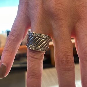 DAVID YURMAN SILVER DIAMOND RING